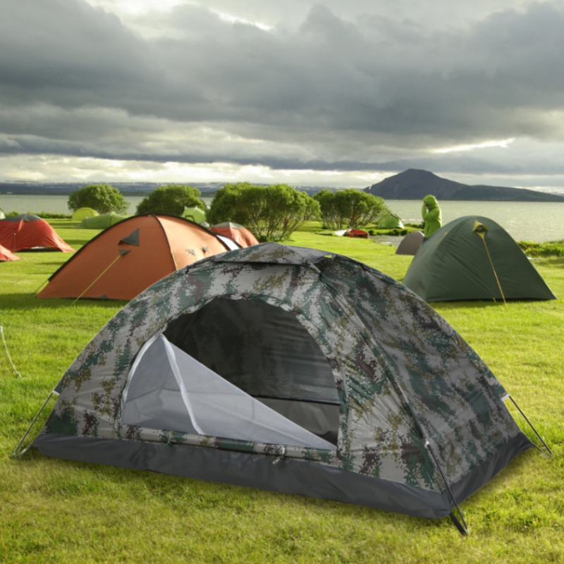 Tente Camping 2 Places avec Camouflage Militaire