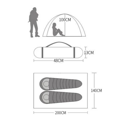 Tente de Camping d'Hiver Double Couche dimensions