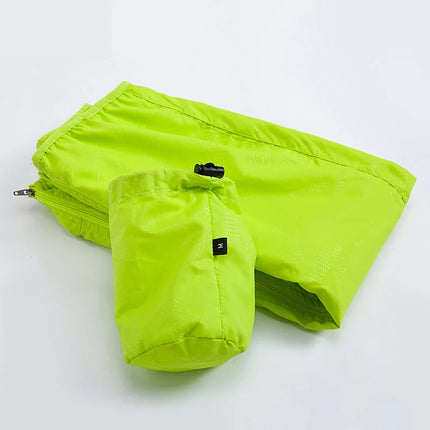 Veste de randonnée imperméable coupe-vent homme et femme plié avec sac de rangement