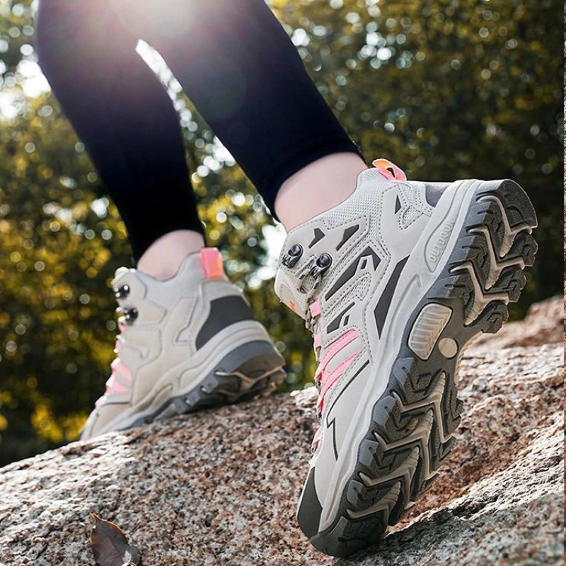 GURGER Chaussures De Randonnée Femme Imperméables Respirantes – Bottes Trekking Légères Mi-Hautes Antidérapantes