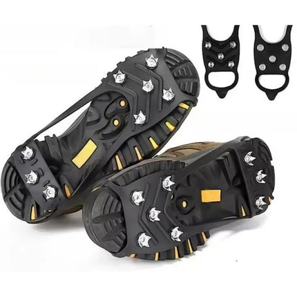 Paire de crampons antidérapants à 8 pointes acier sur armature caoutchouc