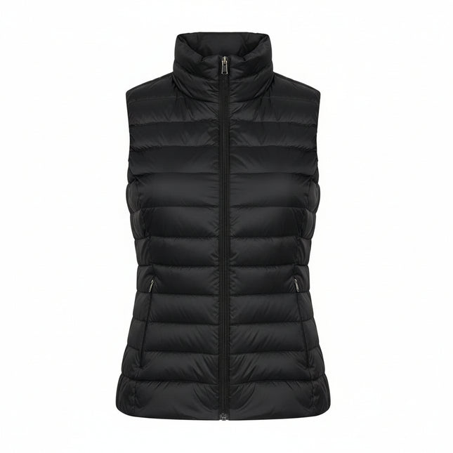 Doudoune sans manches femme ultra légère en duvet noire