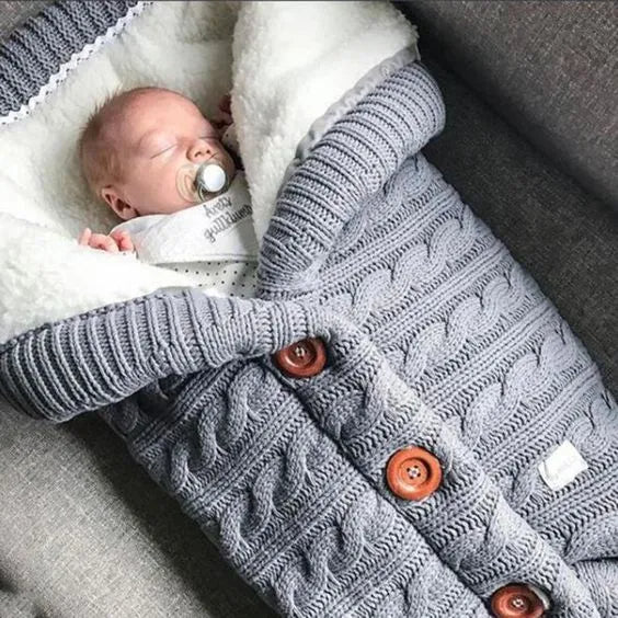 Sac de Couchage Hivernal pour Bébé en Cachemire avec Boutons