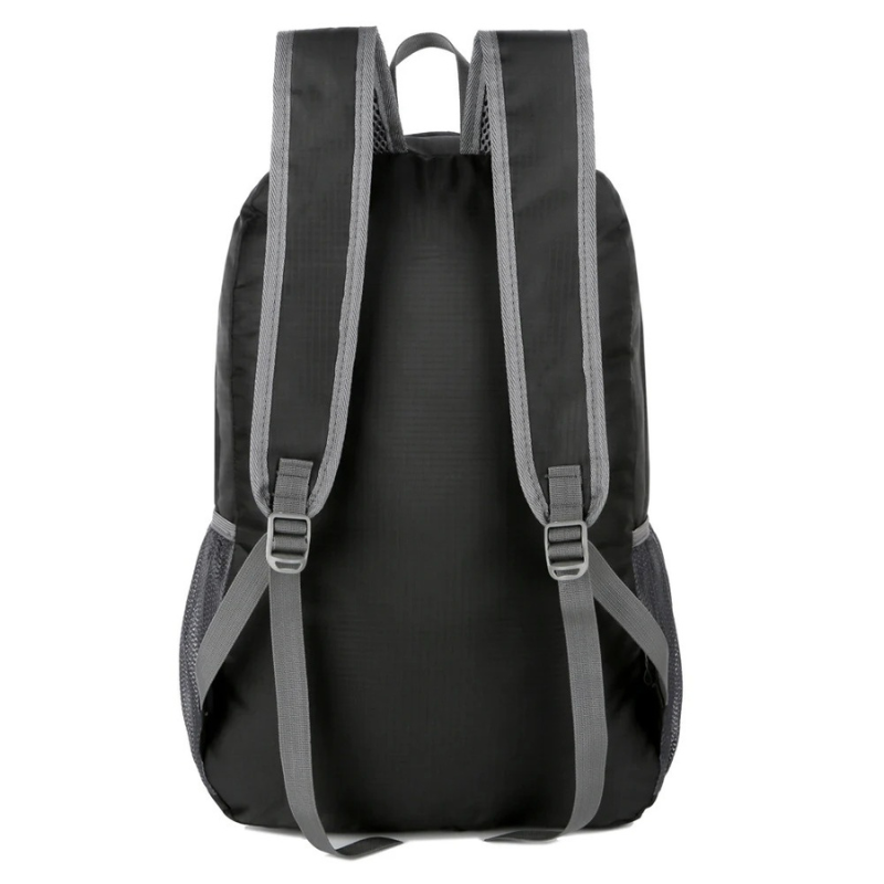 sac à dos randonnée pliable avec rangement pratique noir vue de dos