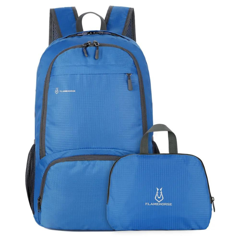 sac à dos randonnée pliable avec rangement pratique bleu