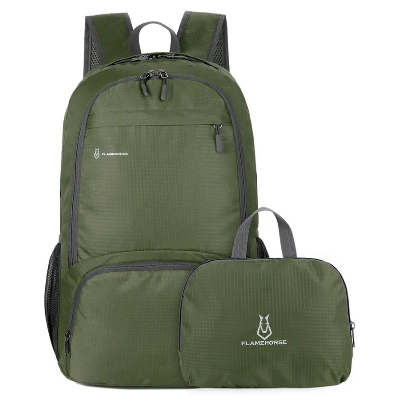 sac à dos randonnée pliable avec rangement pratique vert