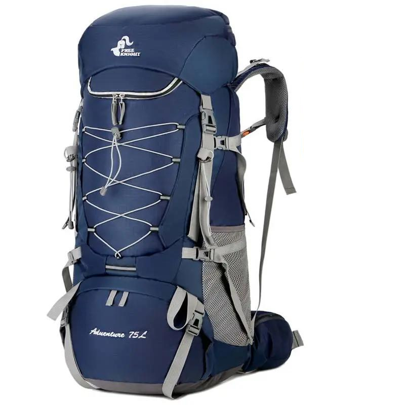 sac à dos randonnée trekking 75l bleu