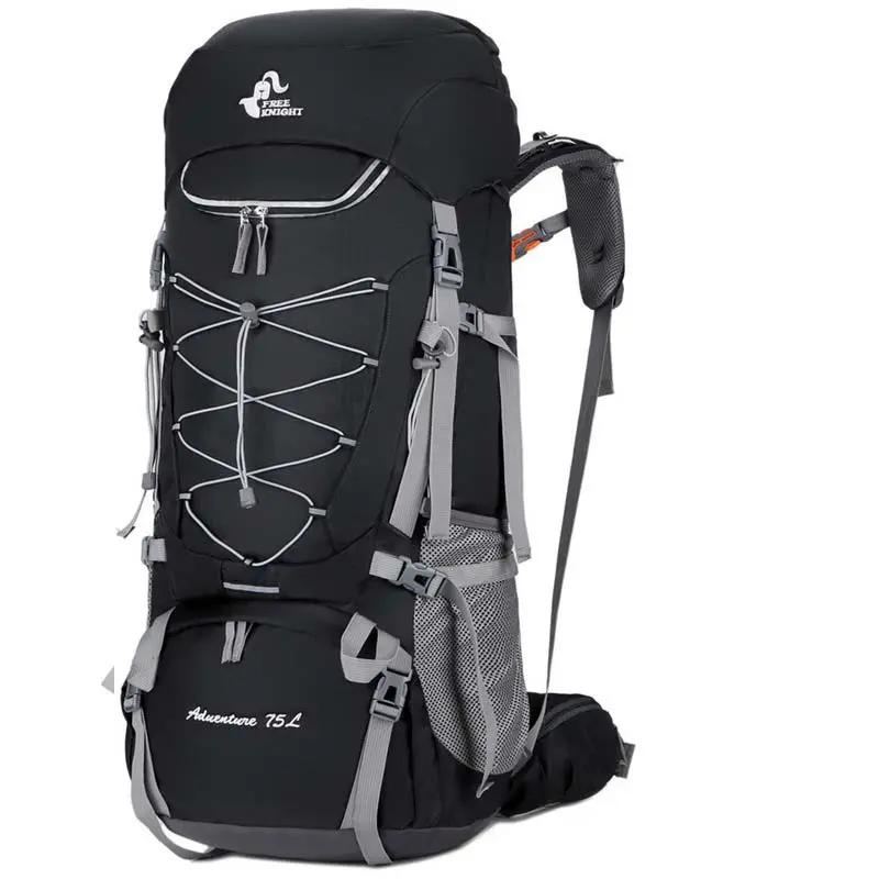 Yuehuuroom® Sac à dos de randonnée 75 L Noir et gris XXL polyester 600D - Sport Yuehuuroom® Sac à dos de randonnée 75 L Noir et gris XXL polyester 600D - Sport