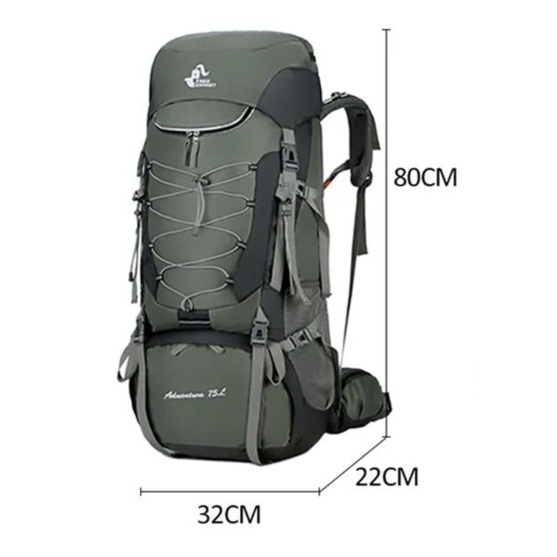 dimensions sac à dos randonnée trekking 75l vert