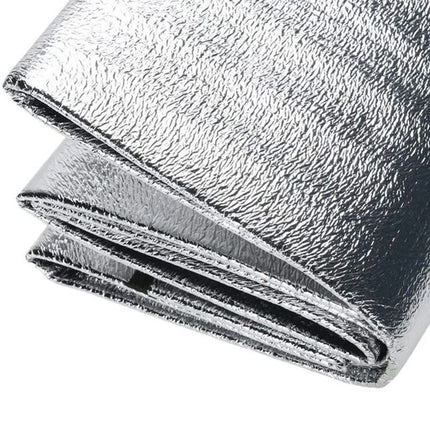 Tapis de sol aluminisé plié, surface réfléchissante double face