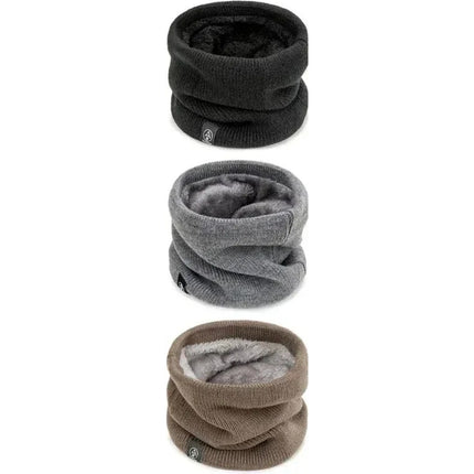 Trois coloris du tour de cou tricoté doublé polaire
