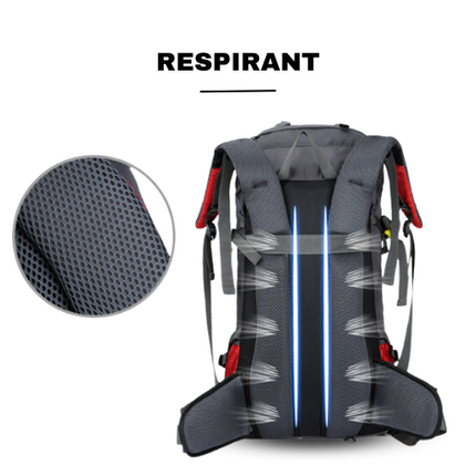 dos respirant sac à dos randonnée  60l