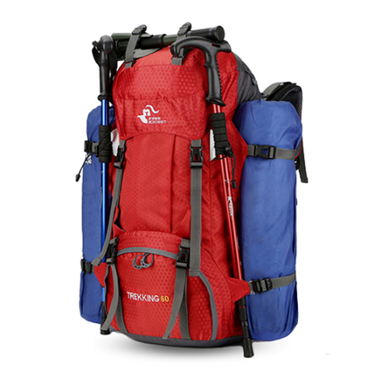 sac à dos randonnée  60l avec bâtons 